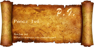 Pencz Ivó névjegykártya